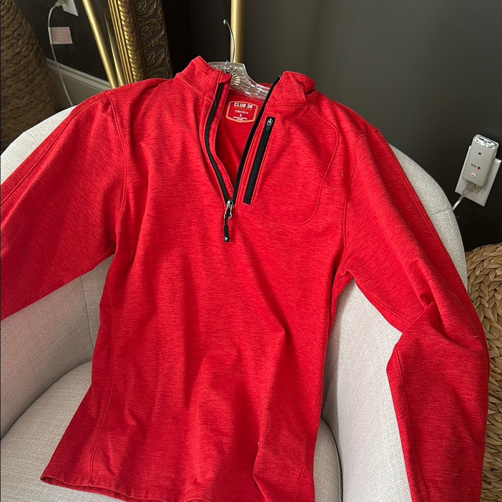 Red golf quarter zip